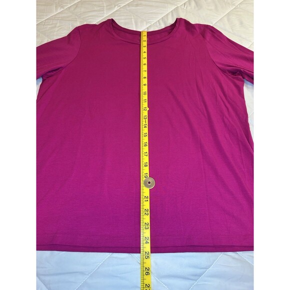 Chicos Top Womens SZ 3 Pink Ultimate Tee Modal Blend Long Sleeves - Picture 4 of 8